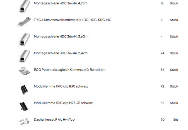 Tric A Gestell auf Kundenwunsch+52x Trina VertexS+ TSM-NEG9R.25, 455W, G-G, (B/B) Trina Vertex